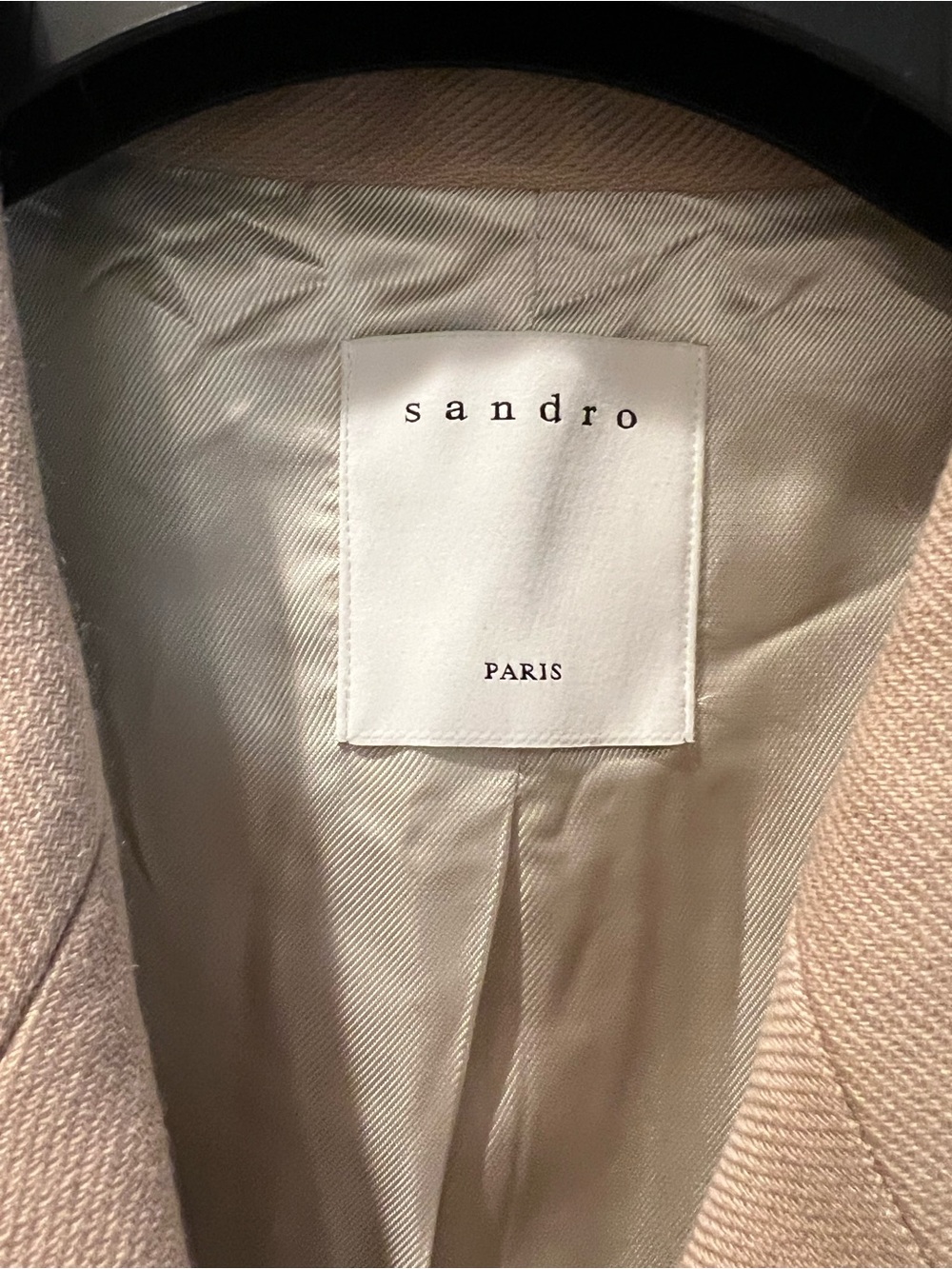 NWT Sandro Tan Beige Nude Classic Double-Breasted Camel Coat Women M Medium 40 - Picture 4 of 5